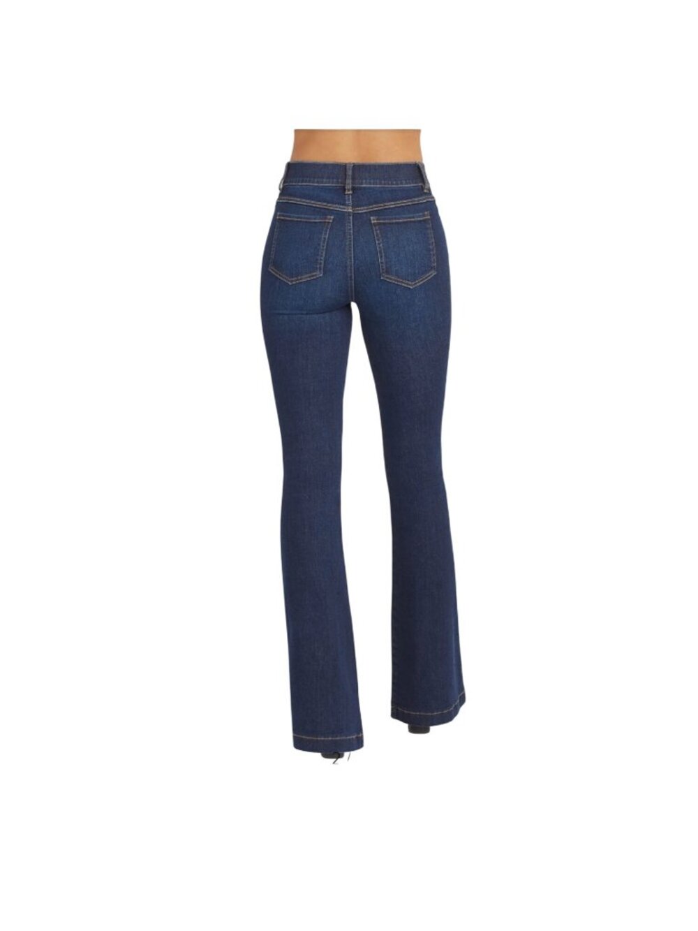 Spanx Womens Flare Jeans High-Rise Pull-On Midnight Wash Slim Built-In Stretch
